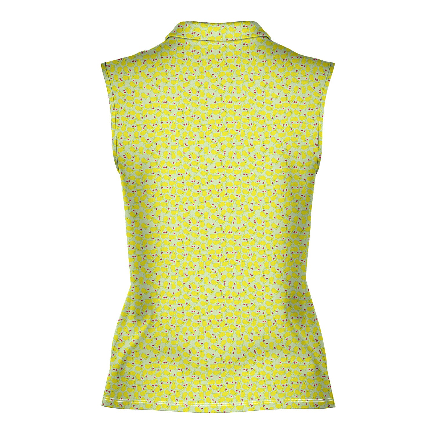 Augusta Tournament Ready-Women Sleeveless Polo Shirt-Gerbera Prints