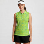 Augusta Tournament Ready-Women Sleeveless Polo Shirt-Gerbera Prints