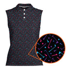 Dings Golf-Women Sleeveless Polo Shirt-Gerbera Prints