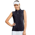 Dings Golf-Women Sleeveless Polo Shirt-Gerbera Prints