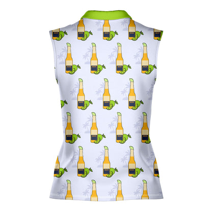19th Hole Beer O'Clock Somewhere - Ladies Sleeveless Golf Polo Shirt