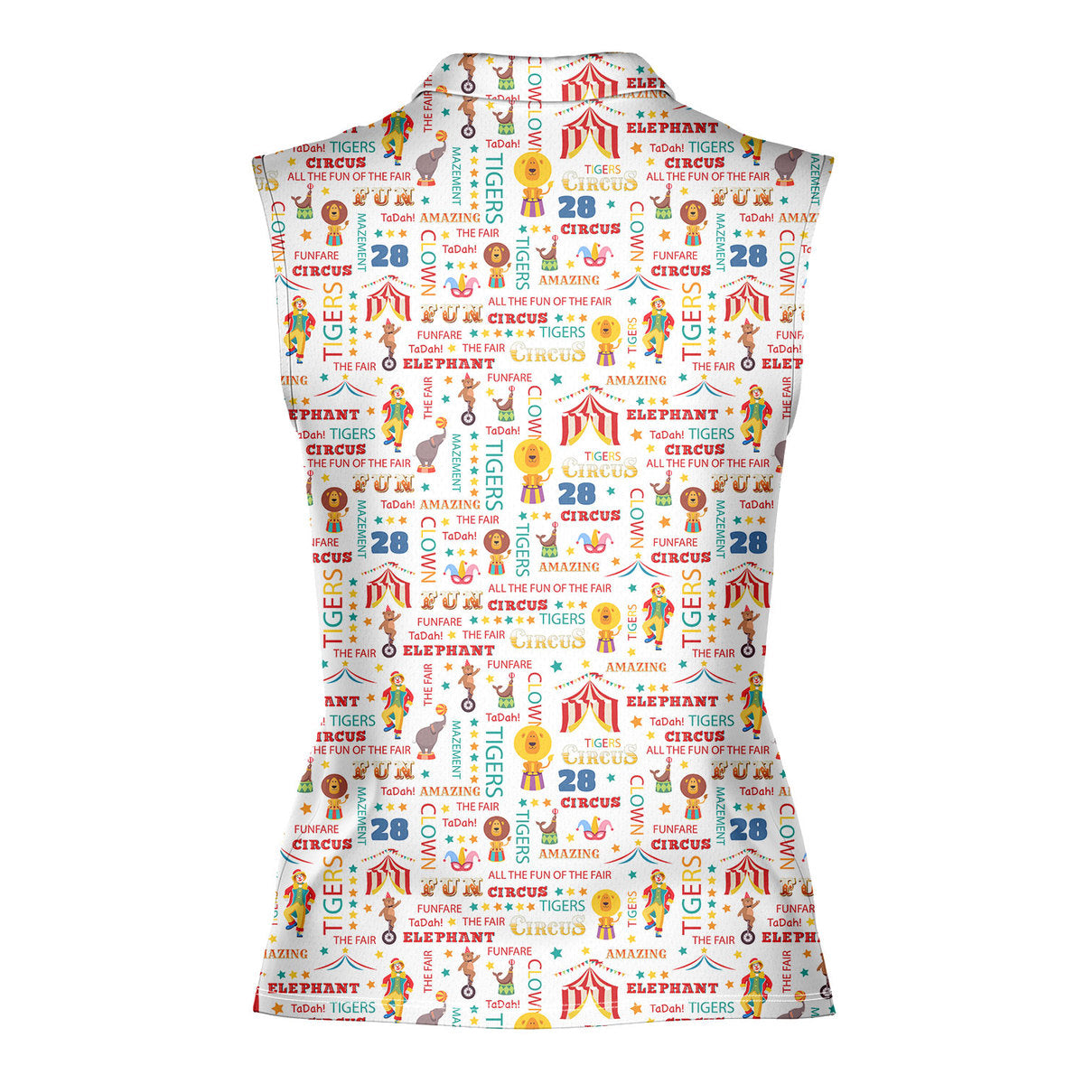Circus All The Fun Of Fare-Women Sleeveless Polo Shirt-Gerbera Prints