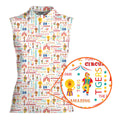 Circus All The Fun Of Fare-Women Sleeveless Polo Shirt-Gerbera Prints