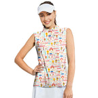 Circus All The Fun Of Fare-Women Sleeveless Polo Shirt-Gerbera Prints