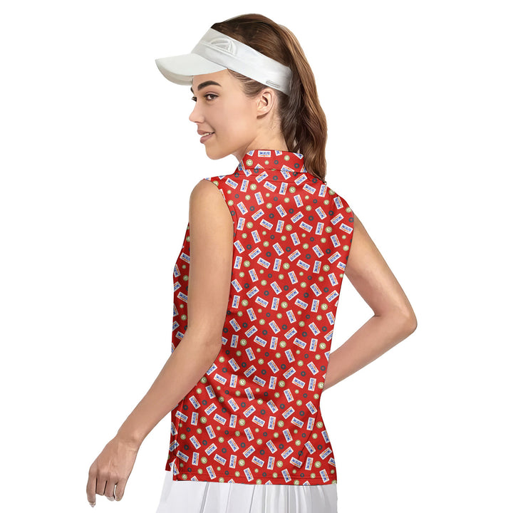 Outatime Back to The Future - Ladies Sleeveless Golf Polo Shirt 