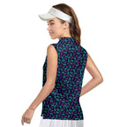 Gender Neon-Women Sleeveless Polo Shirt-Gerbera Prints