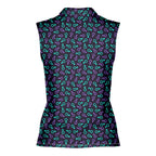 Gender Neon-Women Sleeveless Polo Shirt-Gerbera Prints