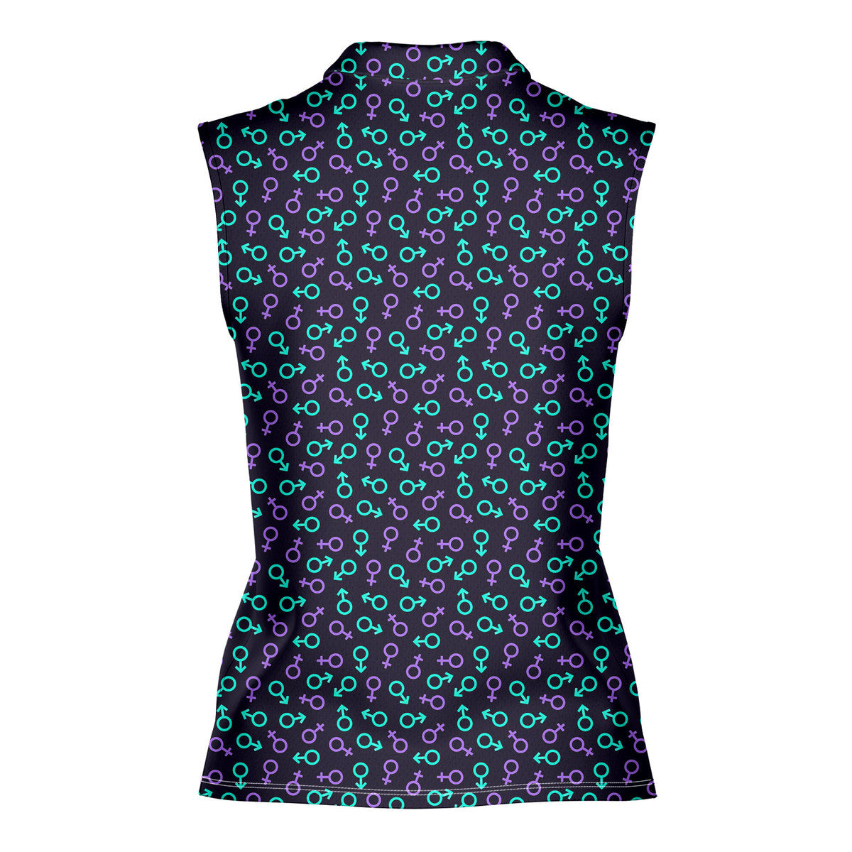 Gender Neon-Women Sleeveless Polo Shirt-Gerbera Prints