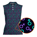 Gender Neon-Women Sleeveless Polo Shirt-Gerbera Prints