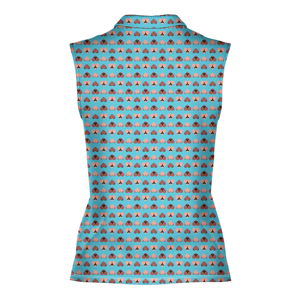 Heart Hip-Women Sleeveless Polo Shirt-Gerbera Prints