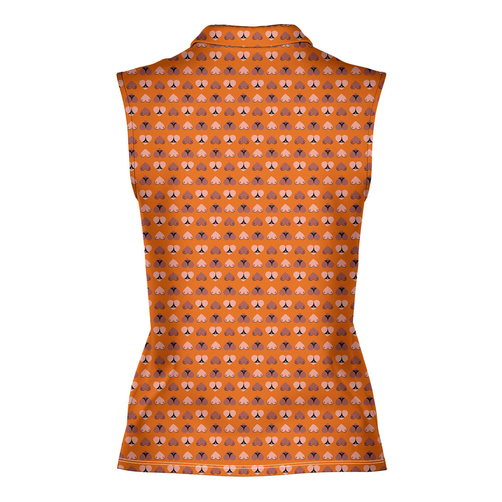 Heart Hip-Women Sleeveless Polo Shirt-Gerbera Prints