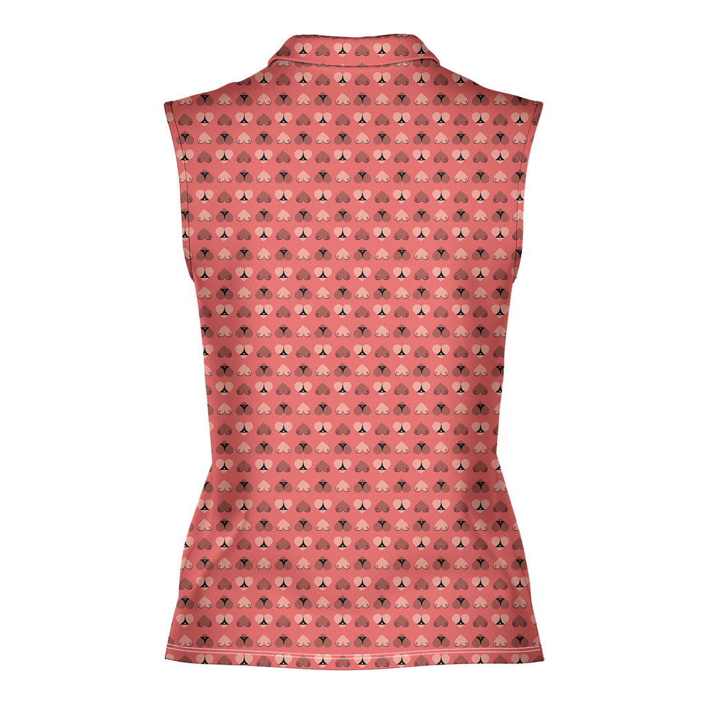 Heart Hip-Women Sleeveless Polo Shirt-Gerbera Prints