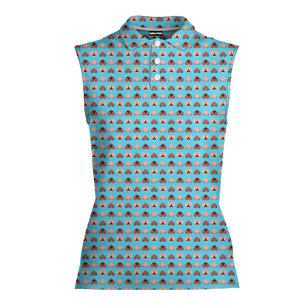 Heart Hip-Women Sleeveless Polo Shirt-Gerbera Prints