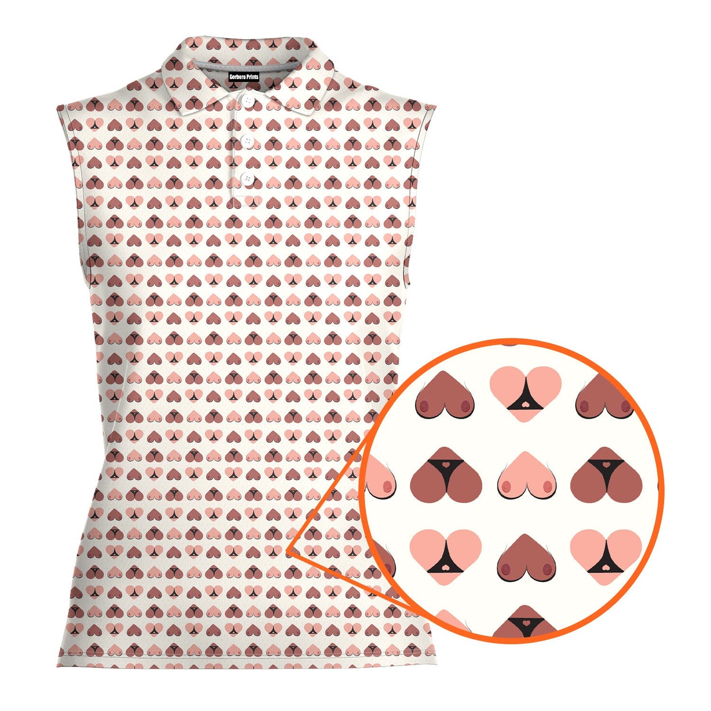 Heart Hip - Ladies Sleeveless Golf Polo Shirt