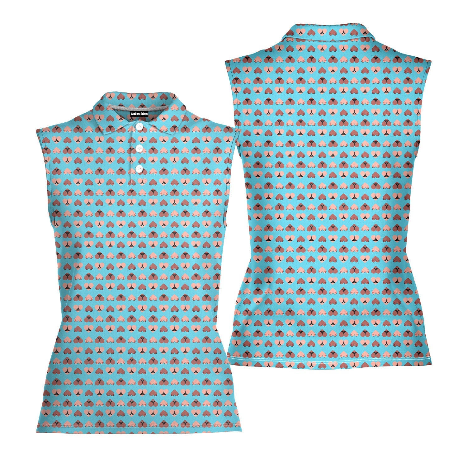 Heart Hip - Ladies Sleeveless Golf Polo Shirt