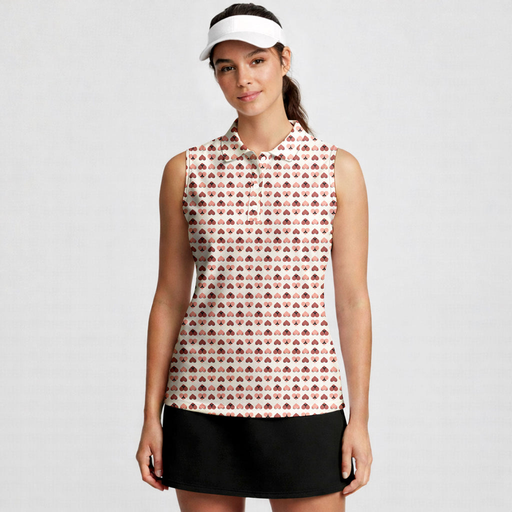 Heart Hip-Women Sleeveless Polo Shirt-Gerbera Prints