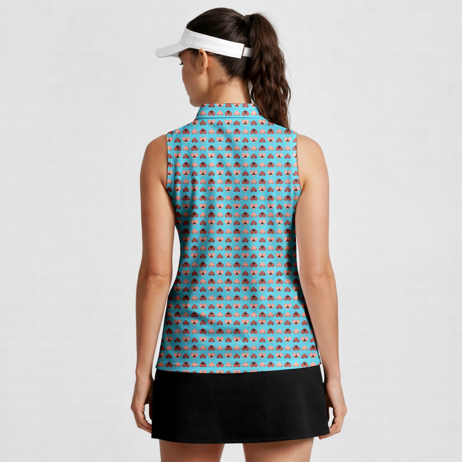 Heart Hip-Women Sleeveless Polo Shirt-Gerbera Prints