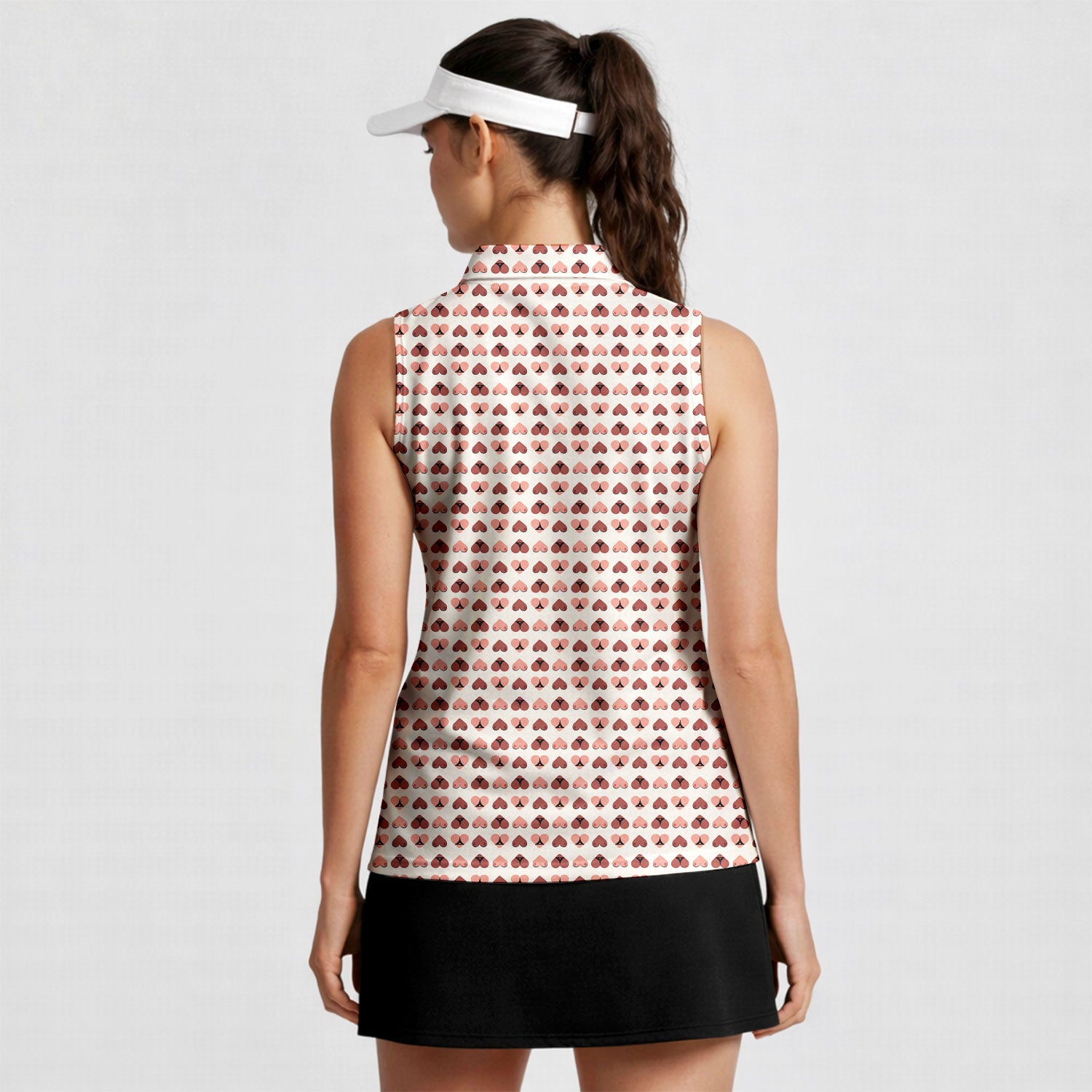 Heart Hip-Women Sleeveless Polo Shirt-Gerbera Prints