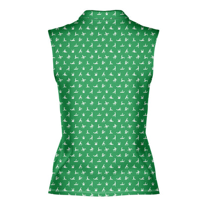 Stick Figure - Ladies Sleeveless Golf Polo Shirt