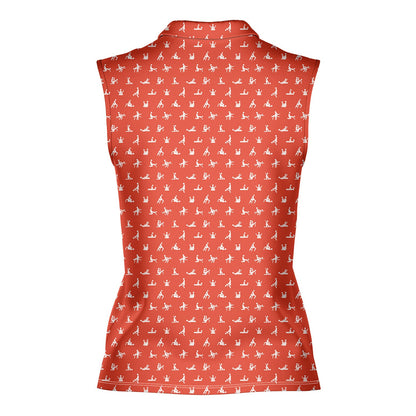 Stick Figure - Ladies Sleeveless Golf Polo Shirt