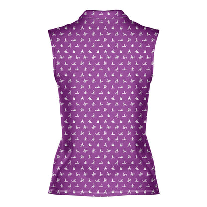 Stick Figure - Ladies Sleeveless Golf Polo Shirt