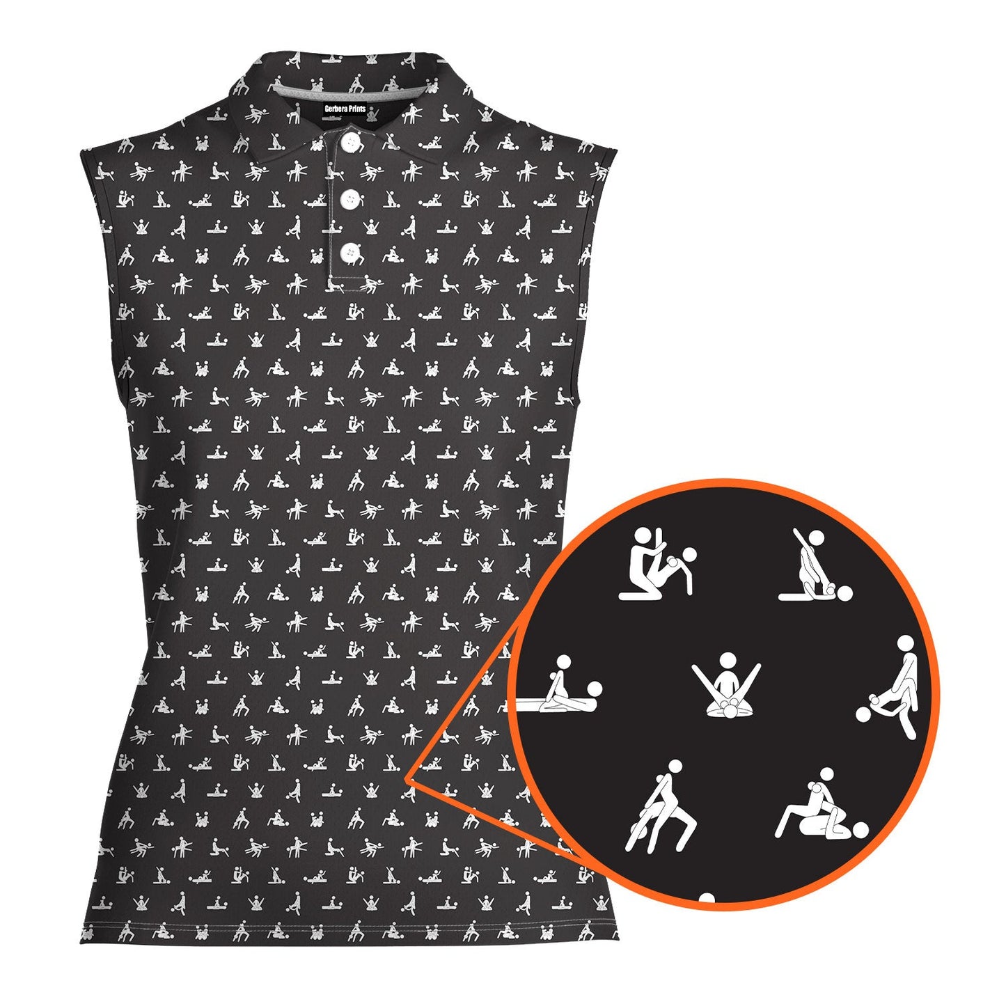 Stick Figure - Ladies Sleeveless Golf Polo Shirt
