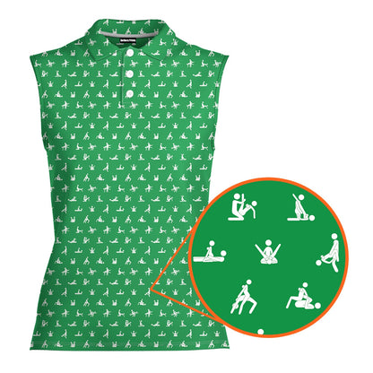 Stick Figure - Ladies Sleeveless Golf Polo Shirt