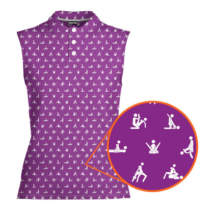 Stick Figure - Ladies Sleeveless Golf Polo Shirt