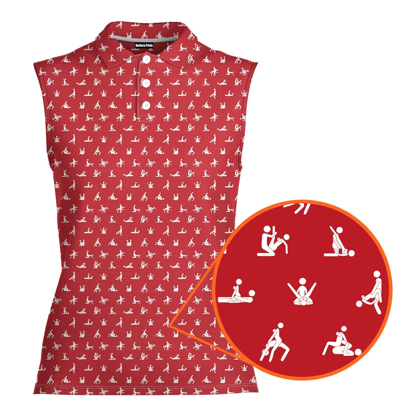Stick Figure - Ladies Sleeveless Golf Polo Shirt