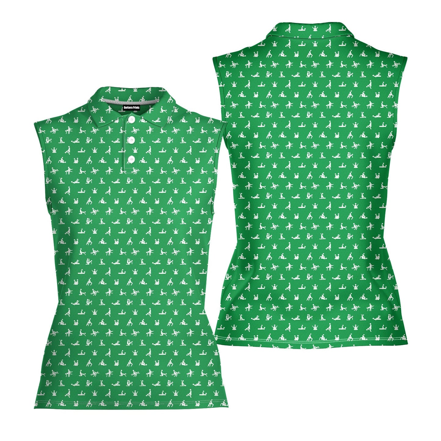 Stick Figure - Ladies Sleeveless Golf Polo Shirt