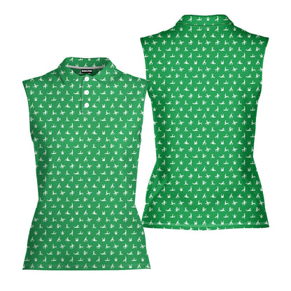 Stick Figure - Ladies Sleeveless Golf Polo Shirt