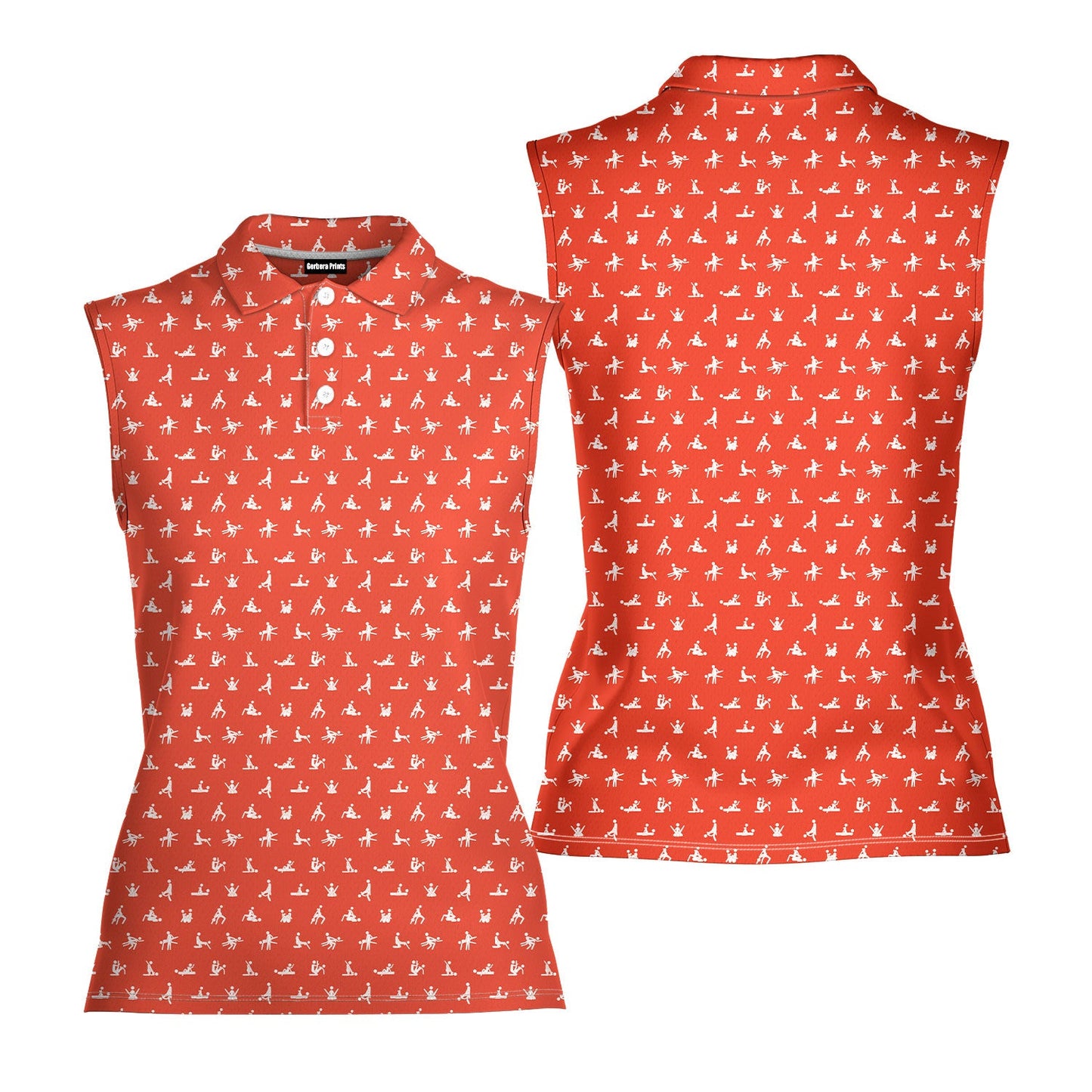Stick Figure - Ladies Sleeveless Golf Polo Shirt
