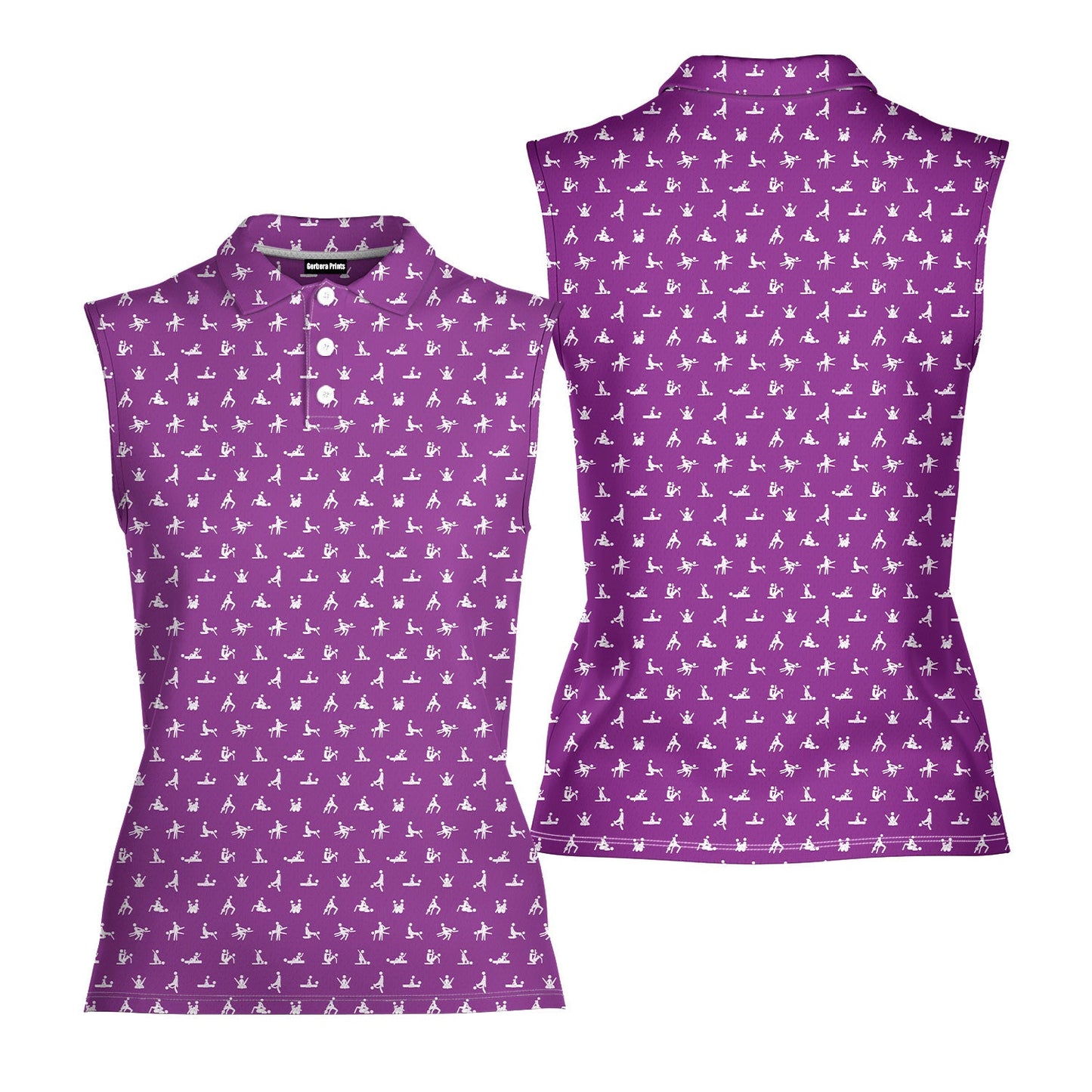 Stick Figure - Ladies Sleeveless Golf Polo Shirt