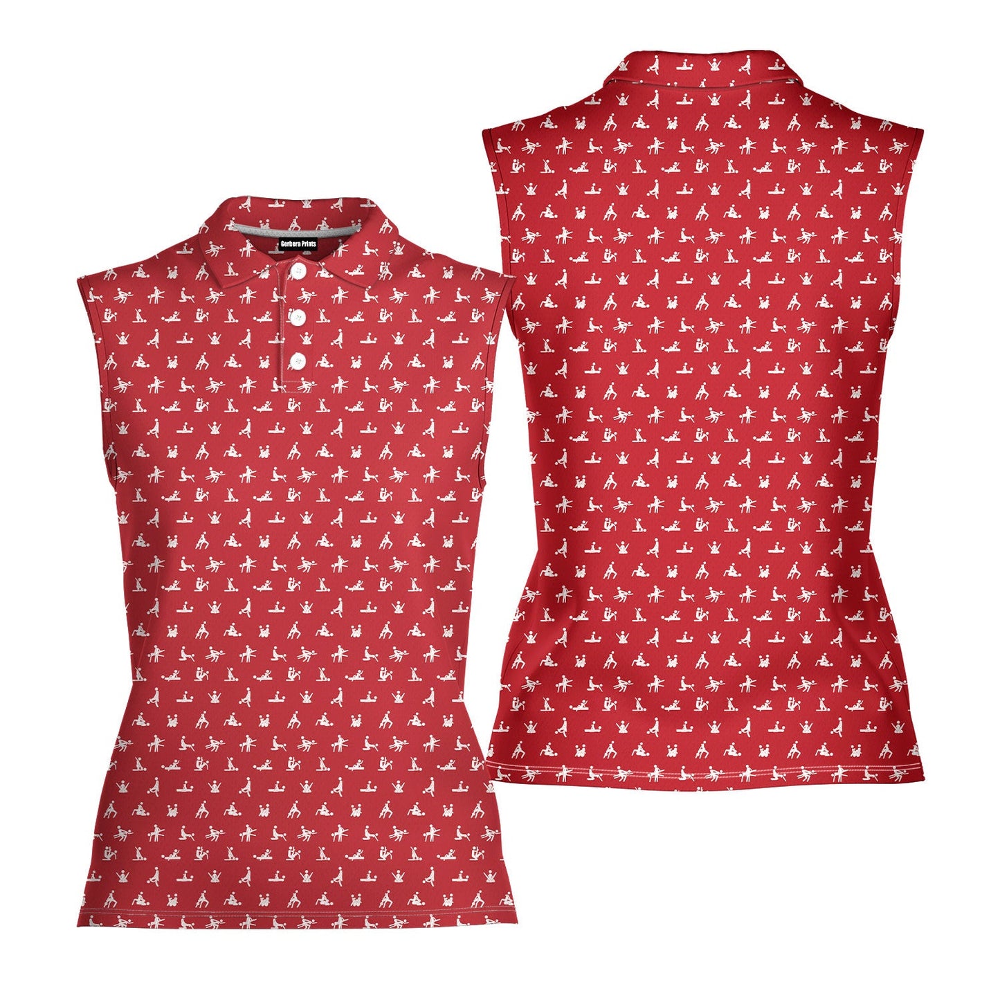 Stick Figure - Ladies Sleeveless Golf Polo Shirt