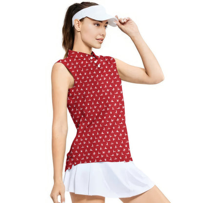 Stick Figure - Ladies Sleeveless Golf Polo Shirt