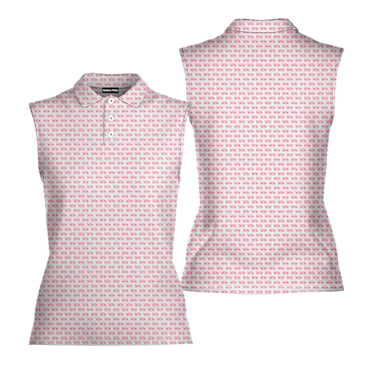 Ban One Smokey and The Bandit-Women Sleeveless Polo Shirt-Gerbera Prints