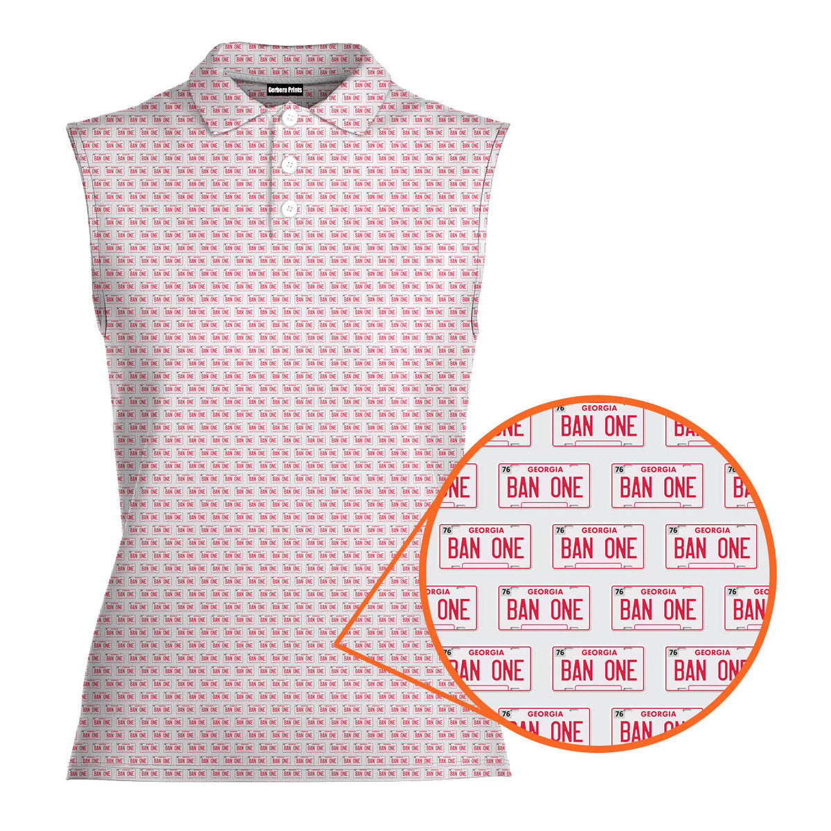 Ban One Smokey and The Bandit-Women Sleeveless Polo Shirt-Gerbera Prints