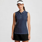 PBFU Post Birdie F*$@ Up-Women Sleeveless Polo Shirt-Gerbera Prints