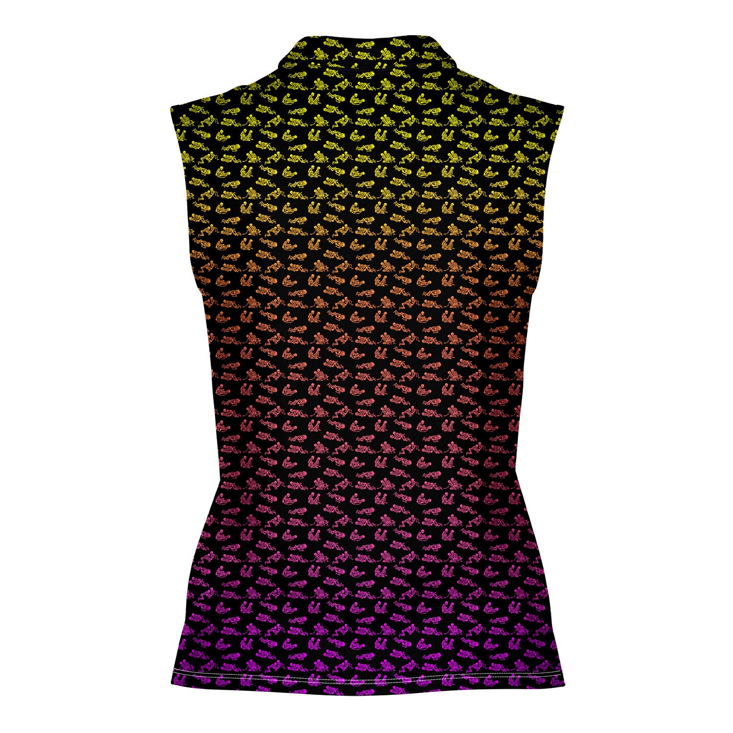 Skeleton Endless Love-Women Sleeveless Polo Shirt-Gerbera Prints