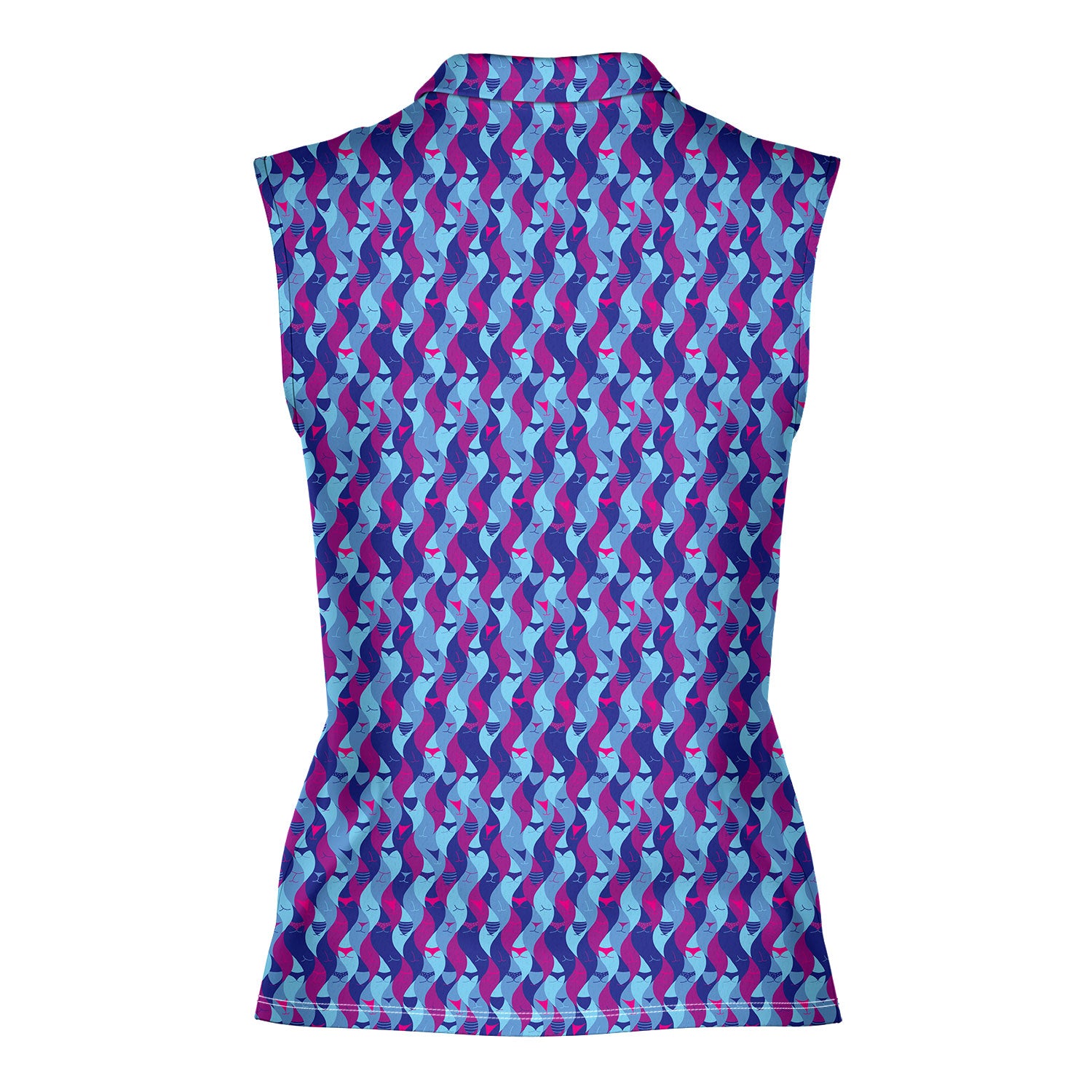 Cheek Peek-Women Sleeveless Polo Shirt-Gerbera Prints