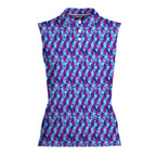 Cheek Peek-Women Sleeveless Polo Shirt-Gerbera Prints