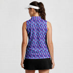 Cheek Peek-Women Sleeveless Polo Shirt-Gerbera Prints