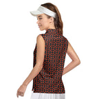 69 Number Black-Women Sleeveless Polo Shirt-Gerbera Prints