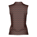 69 Number Black-Women Sleeveless Polo Shirt-Gerbera Prints