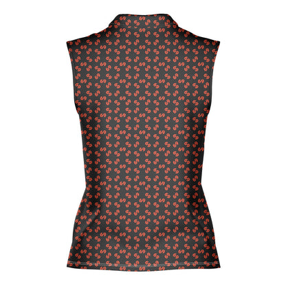69 Number Black - Ladies Sleeveless Golf Polo Shirt