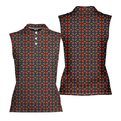 69 Number Black - Ladies Sleeveless Golf Polo Shirt