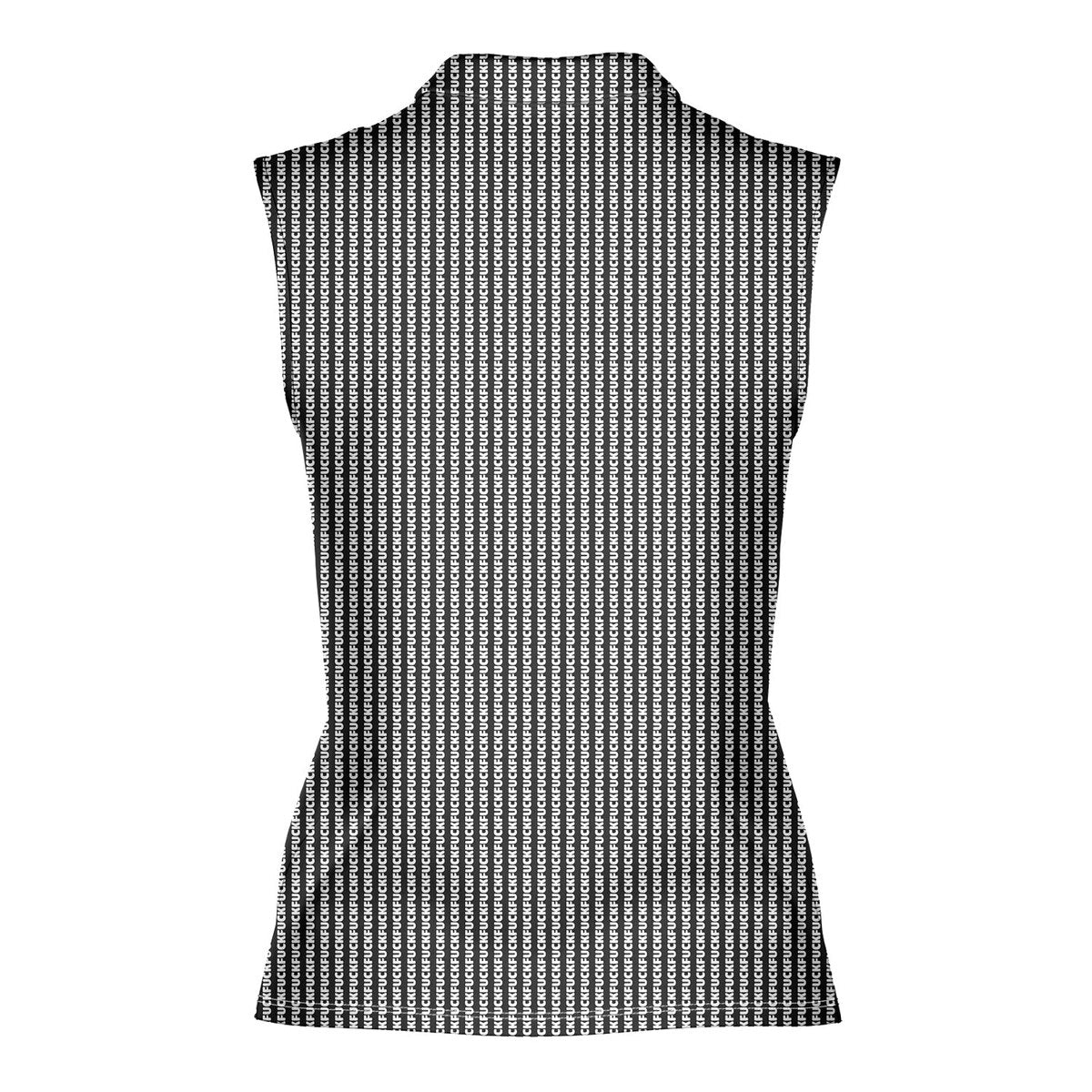 The F#@K Striped-Women Sleeveless Polo Shirt-Gerbera Prints
