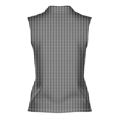The F#@K Striped - Ladies Sleeveless Golf Polo Shirt