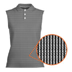 The F#@K Striped-Women Sleeveless Polo Shirt-Gerbera Prints