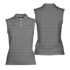 The F#@K Striped-Women Sleeveless Polo Shirt-Gerbera Prints
